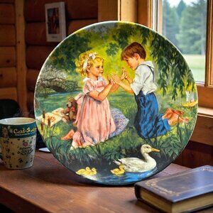 Vintage John McClelland “Pat-a-Cake” Collector Plate, Children Playing. Limited